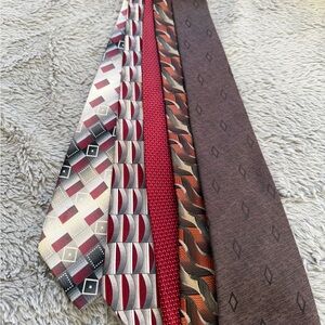 Puritan Red and Silver Men's Patterned Tie (paired set)